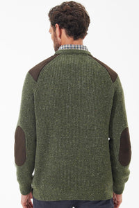 Barbour Jumper the Raisthorpe Crew neck in speckled Olive MKN1483OL51 back