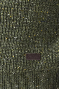 Barbour Jumper the Raisthorpe Crew neck in speckled Olive MKN1483OL51 logo