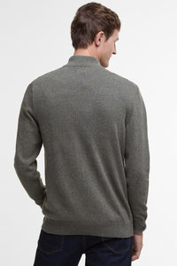 Barbour Sweater Tainsbury half zip in speckled olive MKN1641OL51 back