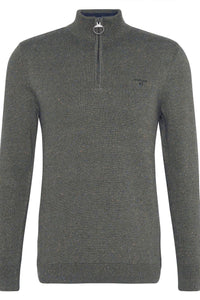 Barbour Sweater Tainsbury half zip in speckled olive MKN1641OL51 fashion