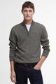Barbour Sweater Tainsbury half zip in speckled olive MKN1641OL51 style