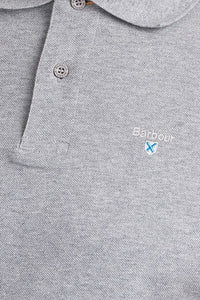 Barbour Polo Shirt Tartan Pique Polo in Grey Marl MML0012GY52 logo