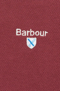 Barbour Polo Shirt Tartan Pique Polo in Dark Bordeaux MML0012RE86 logo