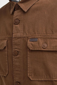 Barbour Overshirt Swindale in Dark Sand MSO0355SN71 leather