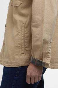 Barbour Overshirt Lingfield Canvas Overshirt in Dark Stone MOS0414ST52 sleeve cuff