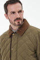 Barbour Burton waterproof, breathable Quilt in Olive MQU1306OL52 collar