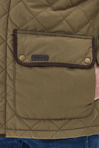 Barbour Burton waterproof, breathable Quilt in Olive MQU1306OL52 side pocket