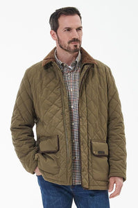 Barbour Burton waterproof, breathable Quilt in Olive MQU1306OL52 open