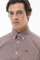 Barbour Shirt New Padshaw Tailored shirt in Ecru check MSH5027BE11 collar