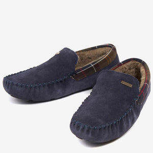 Barbour slippers Monty moccasin slippers in Navy Suede MSL0001NY52 warm