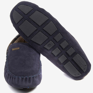 Barbour slippers Monty moccasin slippers in Navy Suede MSL0001NY52 sole