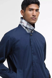 Barbour coat Rokig  mens' lightweight waterproof jacket in Navy MWB0856NY73 collar