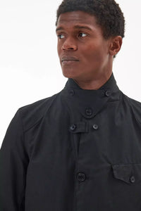 Barbour Beacon-as worn in Skyfall James Bond Wax Sports Jacket-BLACK MWX0007BK91 collar