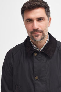Barbour Halton New Mens wax Jacket in Rustic Brown MWX2290RU91 collar