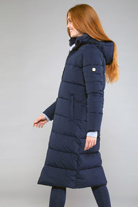 Toggi Maple long Padded Coat in Navy by TOGGI side