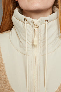 Toggi Ladies Spruce Shearling Jacket in Stone colour collar