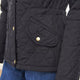 Barbour Millfire lady's quilt with hood in Navy LQU0665NY94 pocket