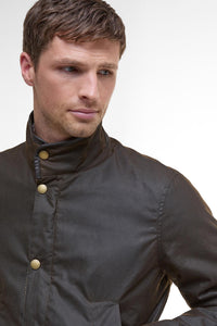 Barbour Hereford-Wax Jacket -Olive MWX1213OL71 closed