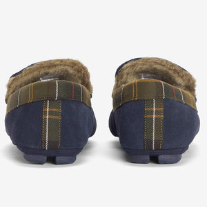 Barbour Monty Slippers in Navy MSL0001NY52 heel