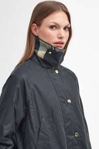 Barbour Long Beadnell Wax in Sage green LWX1404SG51 ancient tartan