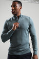 Barbour Jumper Cotton Half Zip in pale blue Vintage Teal MKN1074TE31