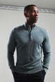 Barbour Jumper Cotton Half Zip in pale blue Vintage Teal MKN1074TE31 fashion