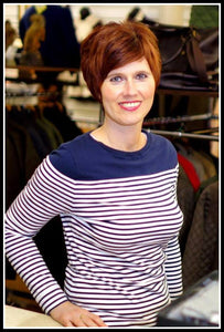 Barbour Staithes ladies striped top in classic NAVY LML0315NY91 stripe