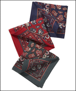 3 luxury Barbour Paisley handkerchiefs.