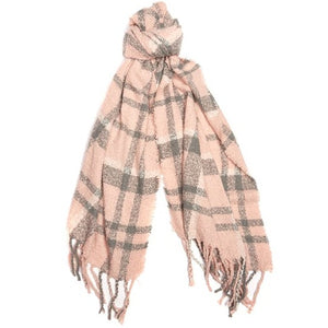 Barbour Scarf Boucle-Wrap-Pink/Grey-LSC0130PI31 knot