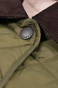 Barbour Deveron-Quilt-Olive/Pale Pink-LQU1012OL51 button