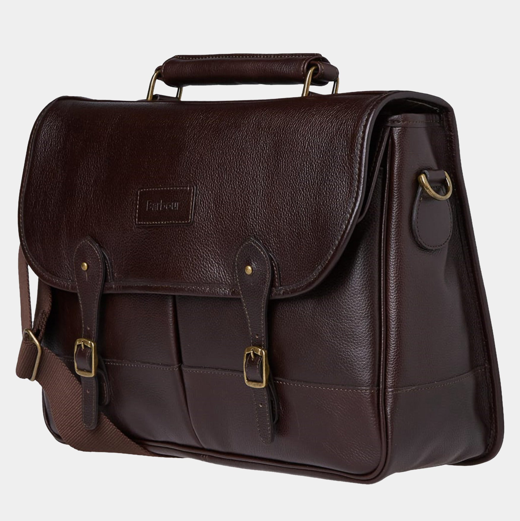 Barbour Briefcase 199 Dark Brown Leather UBA0011BR91 Smyths