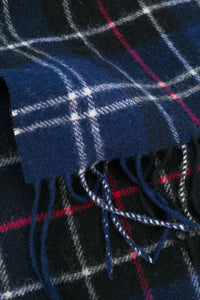 Barbour Tartan Lambswool Scarf - Navy/Red - USC0001NY11 - Check Detail