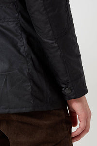 BARBOUR CORBRIDGE WAX JACKET - BLACK - MWX0340BK91 - Arm Detail