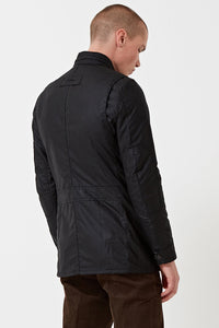 BARBOUR CORBRIDGE WAX JACKET - BLACK - MWX0340BK91 - Modelled Back View