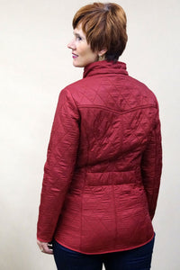 Barbour Cavalry Polarquilt Ladies Jacket - Red LQU0087RE31 back