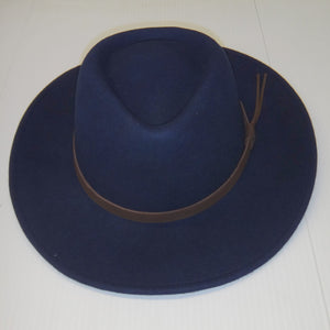 Hoggs Hat-Perth-Crushable Bushman-Waterproof-Navy-HOFPCFH leather