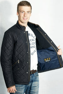Barbour Powell mens navy polarquilt jacket lining
