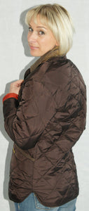 Barbour Dales Liddesdale Quilted Jacket Ladies Brown with Burnt Orange Lining