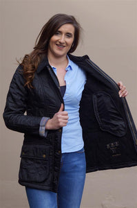 Barbour Beadnell Ladies  Polarquilt Jacket in Black LQU0471