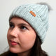 Barbour Beanie - Saltburn Pom Pom Bobble Beanie - Ice White Grey - LHA0336GY11