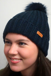 Barbour Beanie Saltburn Pom Pom Bobble Beanie in Navy LHA0336NY15 hat