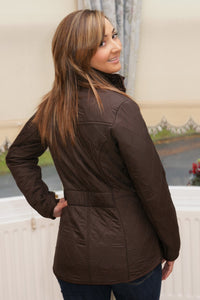 Barbour Cavalry Ladies Brown Polarquilt Jacket back view