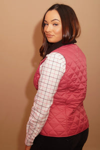 Barbour Gilet-Deveron-Ladies -Pink/Tayberry-LCI0041PI52 long