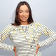 Barbour Blouse-Hawkins Top-Olive Cloud-Duck Pattern -LML0656OL51 stripe