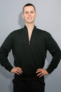 Barbour Gamlan-Half Zip-Waterproof Sweater-Olive-MKN1213OL51 Collar