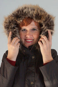 Barbour Stavia new Ladies wax Jacket long style brown LWX1268RU91 fur