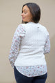 Barbour Sweater Sylvia knit design vest in Cloud LKN1226WH71 back