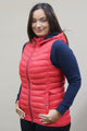 Barbour gilet-Pendle Ladies Gilet with hood Red -LGI0008RE31 closed