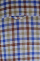Barbour Shirt Huby short sleeve 100% linen in Sandstone MSH3525SN31 pattern