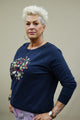 Barbour Top Ladies Sweatshirt-Crawford-OverLayer-Navy-LOL0234NY73 side